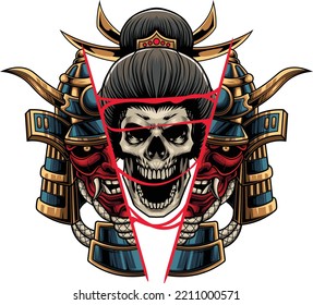 Vector illustration of japanese samurai 
