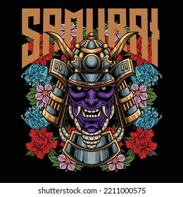 Vector illustration of japanese samurai 