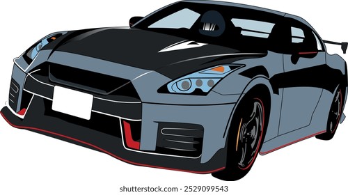 Ilustración vectorial del coche deportivo japonés