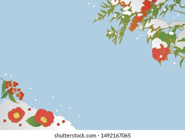 vector illustration - Japanese style design template of snow. 