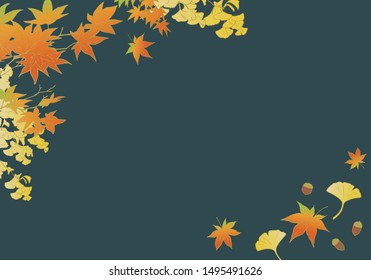 vector illustration - Japanese style design template of Autumn leaves. 