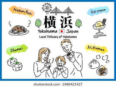 Vektorillustration
Japanischer Text bedeutet YOKOHAMA