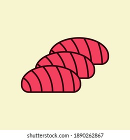 Vector illustration of Japanese typical food Sashimi graphics. suitable for food and restaurant products.