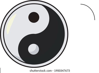 Vector illustration of Japanese yin and ying logo
