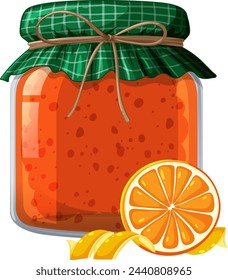 Vector illustration of a jar with citrus jam