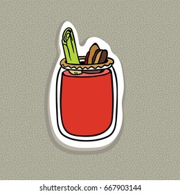 Vector illustration of jar. Colorful flat design. Isolated elements. Canadian sticker.
