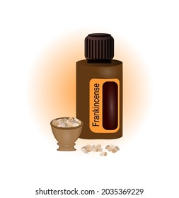 Ilustración vectorial del frasco de la mezcla esencial de franquicia de aceite