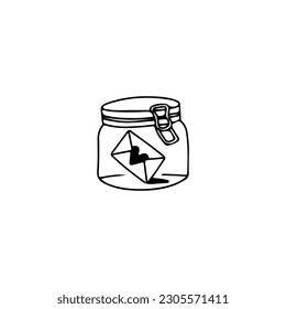 Vector illustration of jar filled envelope concept
