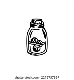 vector illustration of jar filled with eyes concept