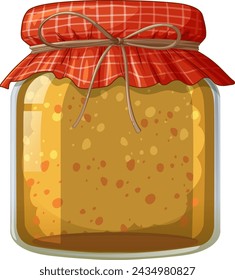 Vector illustration of a jar filled with golden jam