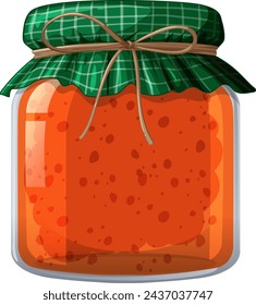 Vector illustration of a jar filled with orange jam