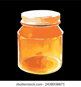 Vector illustration of a jar of honey. Cartoon flat style. Element for creating a seamless pattern. Honey logo
