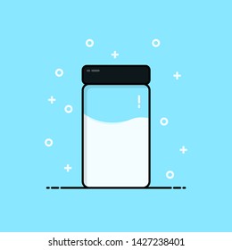 
Vector illustration of a jar with a lid filled with water