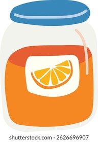 ilustração vetorial de um jarro de marmelada laranja