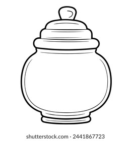 Vector illustration of a jar outline icon, ideal for pantry projects.