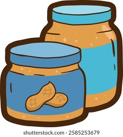 vector illustration of a jar of peanut butter