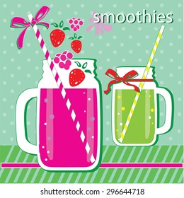 The vector illustration "jar smoothies" for design