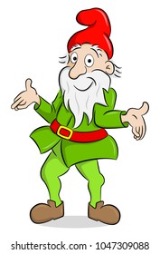 vector illustration of a jaunty cartoon garden gnome