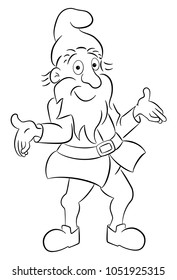 vector illustration of a jaunty cartoon garden gnome