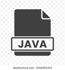 Vector illustration of JAVA file in dark color and transparent background(PNG).