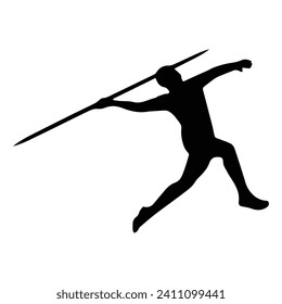 Vector Illustration of Javelin Sport Silhouette