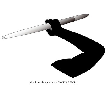 Vector illustration of javelin throw .