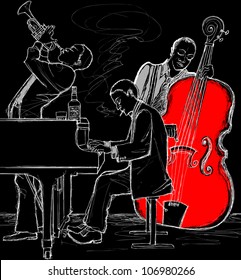 Ilustración vectorial de una banda de Jazz