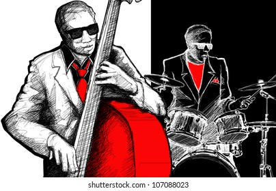 Vector illustration of a jazz band