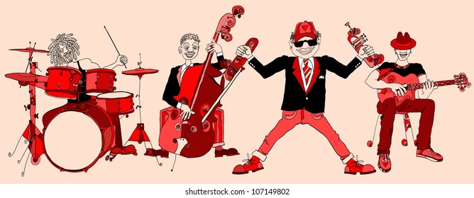 Vector illustration of a Jazz band