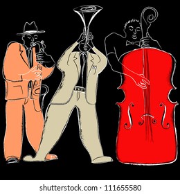 Ilustración vectorial de una banda de jazz