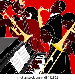 Vector illustration of a jazz band