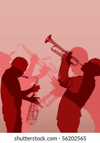 Vector illustration of jazz brass musician