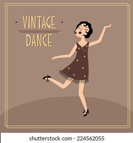 Vector illustration of jazz dancer. Vintage poster