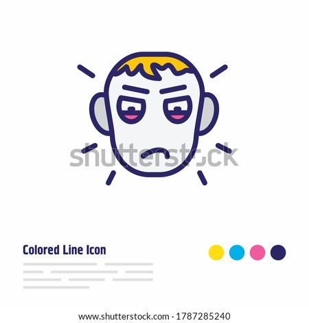 Vector illustration of jealousy icon colored line. Beautiful emotions element also can be used as envy icon element.