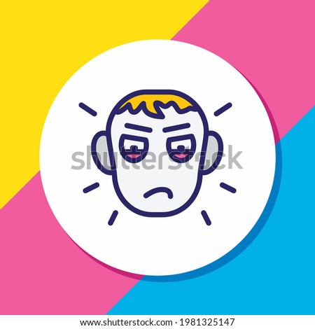 Vector illustration of jealousy icon colored line. Beautiful emotions element also can be used as envy icon element.