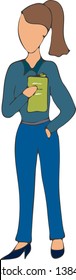 Vector illustration - jeans lady with book.