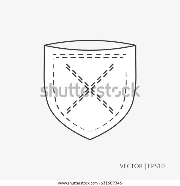 Vector Illustration Jeans Pocket Pouch Sketch Stock Vector Royalty Free