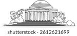 Vector illustration of the Jefferson Memorial in Washington, D.C.