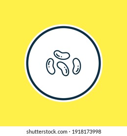 Vector illustration of jelly beans icon line. Beautiful snacks element also can be used as haricot icon element.