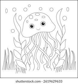 vector illustration of a  jelly fish