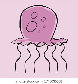
Vector illustration of jellyfish
 cute ones that are suitable for mascot or children's drawings