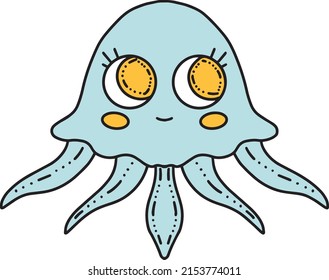Vector illustration of jellyfish. It is perfect as a print on different items, such as gift cards, invitations, logo, etc.