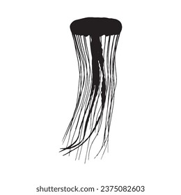 Vector Illustration of a Jellyfish Silhouette