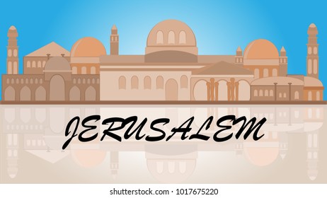 Vector illustration of Jerusalem, bethlehem, biblical city