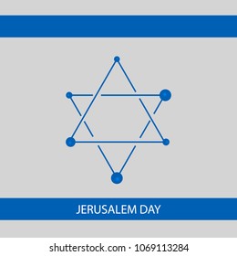 Vector illustration for Jerusalem day with symbol of the Jewish people star