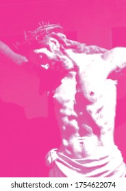 vector illustration of Jesus Christ crucified on the cross, Christian religion