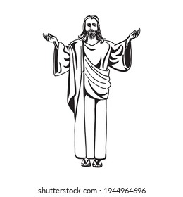 Vector illustration of Jesus Christ, God and bible