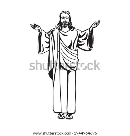 Vector illustration of Jesus Christ, God and bible