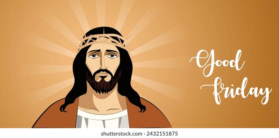 vector illustration of Jesus Christ for good Friday poster