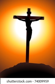 Vector illustration of Jesus Christ on the cross